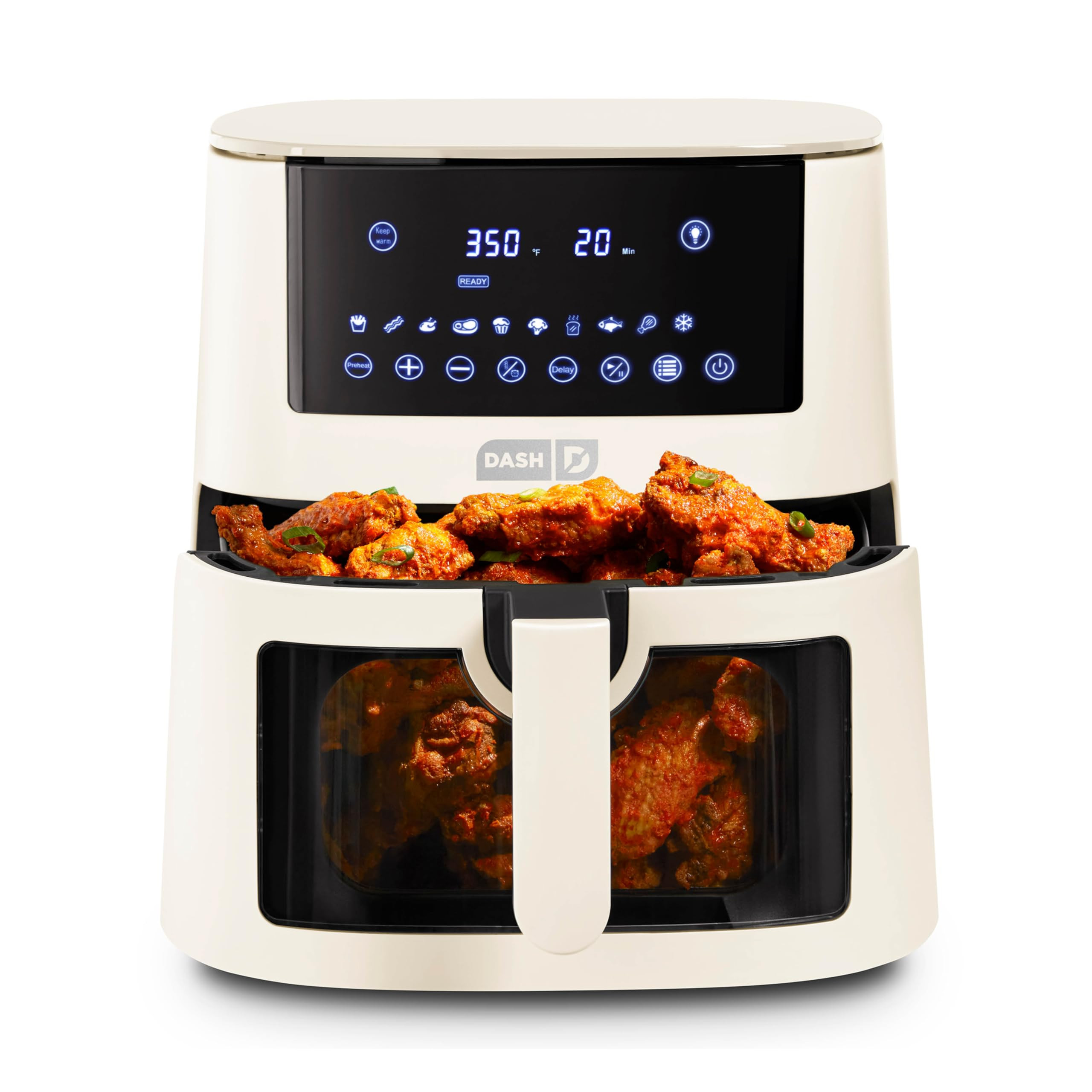 DASH 7qt Clear View Digital Air Fryer - Cream | Amazon (US)