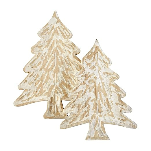 Mud Pie Christmas Tree Tray Set, Small 12 1/2" x 9" | Large 14 1/2" x 11 1/4" | Amazon (US)