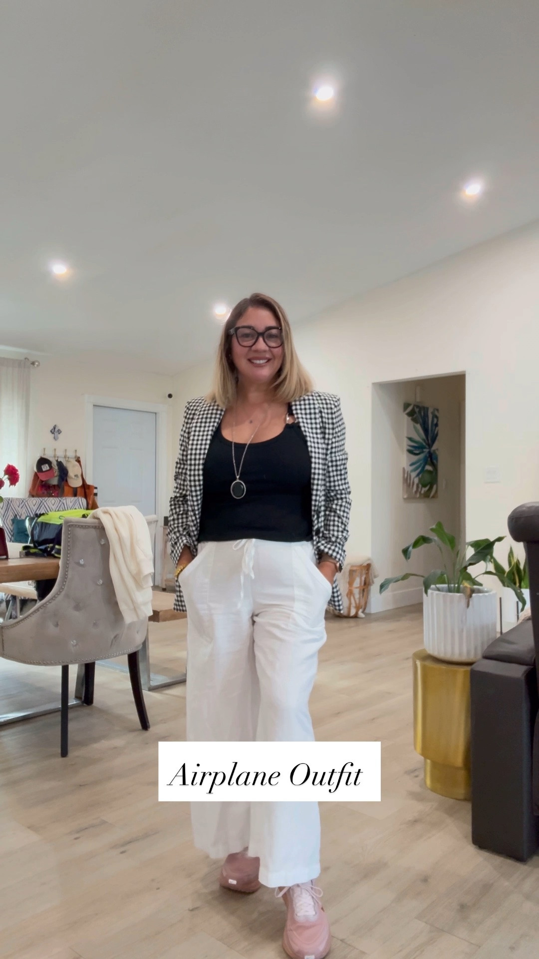 Airplane Outfit
Super comfortable outfit for flying 
Linen pants from Loft 
Blazer - Ann Taylor 
Top - target 
Shoes - Nike 

#airplaneoutfit #vacationoutfit #loveloft #womenover40

#LTKdayinmylife #LTKootd #LTKActive