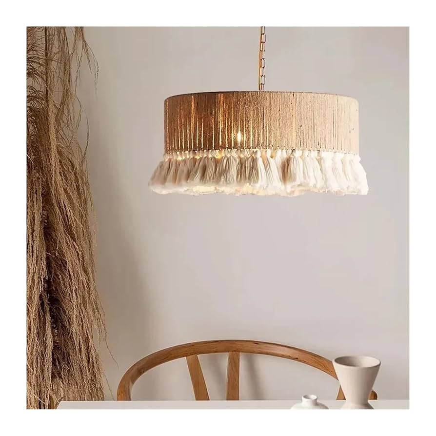 Hemp Rope E27 Led Pendant Lights Dining Room Minimalism Chandelier Lighting Nordic Led Suspend Li... | Amazon (US)