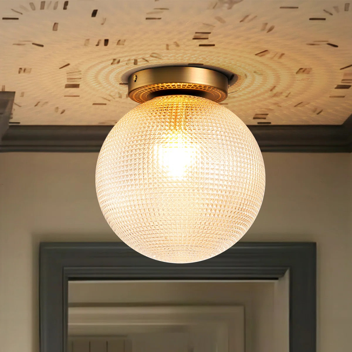 Brunsville Glass Flush Mount | Wayfair North America