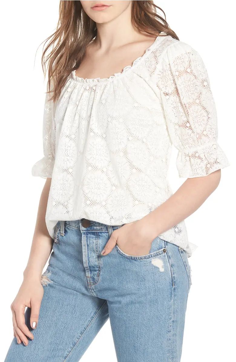 Hinge Puff Sleeve Lace Top | Nordstrom