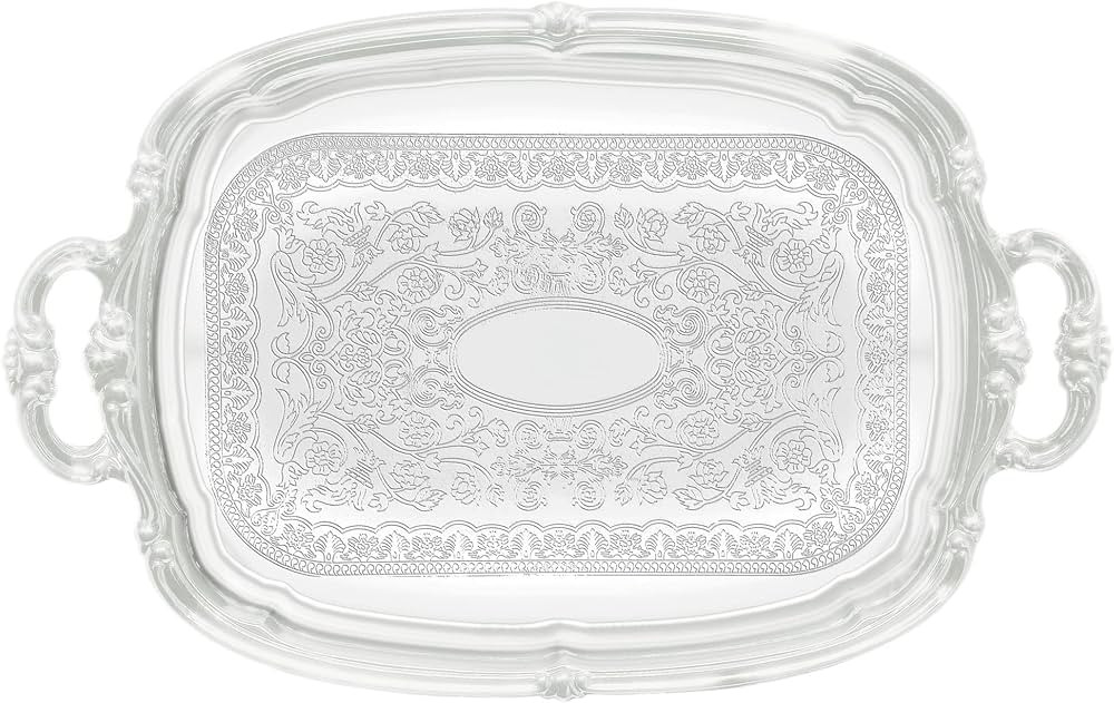 Winco CMT-1912 Oblong Tray with Integrated Handle, Chrome,Medium | Amazon (US)