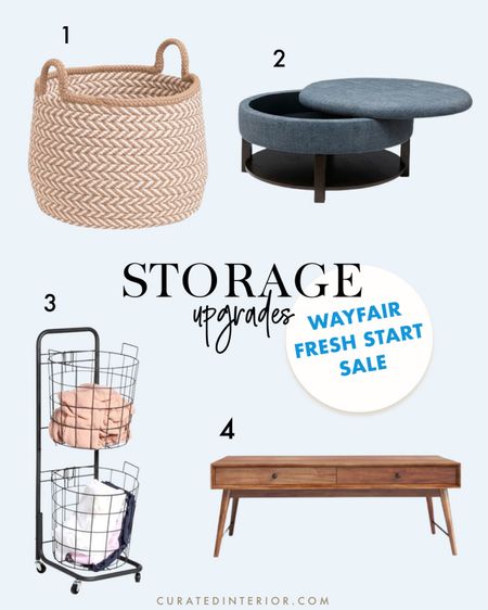 #ad Ready to update your home with extra storage for the new year? Shop the @Wayfair Fresh Start Sale now through January 17. Get up to 70% off a selection of home items and storage furniture that fit your budget. Wayfair’s fast shipping will get your home updated with more storage in no time. Give your home that fresh new-year feeling now!
1. Beige Woven Storage Basket with Handles
2. Round Tufted Storage Ottoman
3. Rolling Laundry Bins
4. Wood Storage Coffee Table

#LTKsalealert #LTKunder50 #LTKhome