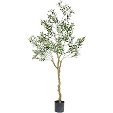 Nafresh Tall Faux Olive Tree，7ft（84in） Realistic Potted Silk Artificial Indoor with Green L... | Amazon (US)