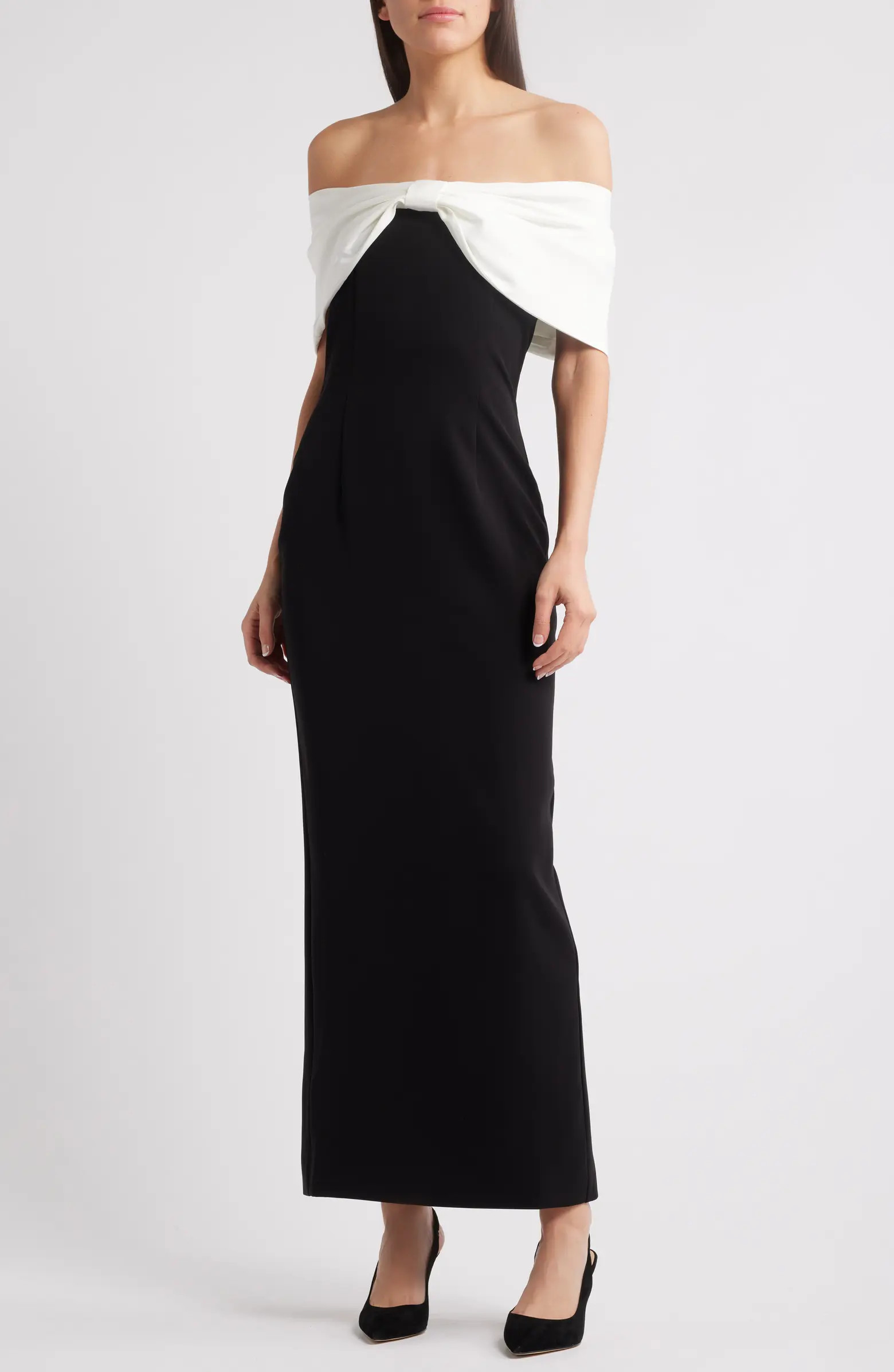 Belluno Off the Shoulder Column Gown | Nordstrom