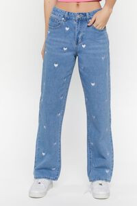 Heart Embroidered 90s-Fit Jeans | Forever 21 (US)
