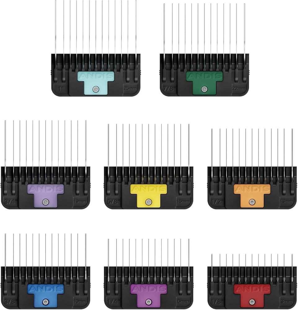 Andis 561475 Premium Clip Animal Comb Set – Built with Plastic, Includes 8 Color Coded Combs of... | Amazon (US)