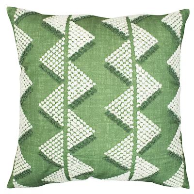 allen + roth Zig Zag Graphic Print Green Square Throw Pillow | Lowe's