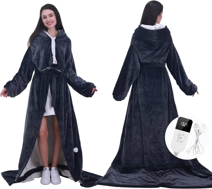 Wearable Heated Blanket with Removable Foot Pocket,Electric Blanket Wearable with 23 Heat Setting... | Amazon (US)