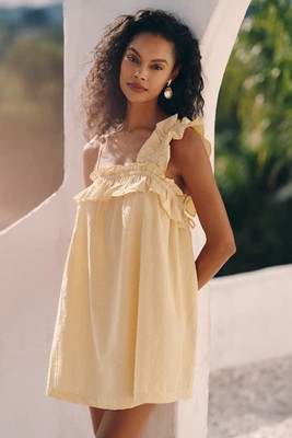 Celandine Ruffle Swing Mini Dress | Anthropologie (US)