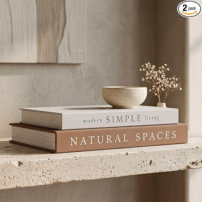 Beautiful Decorative Books - Set of 2 Boxes Enhance Your Coffee Table, Bookshelf or Mantel Shelf ... | Amazon (US)