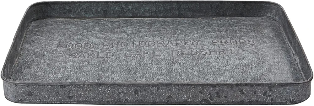 Rectangular Galvanized Metal Tray Vintage Bathroom Storage Home Decorative Centerpiece Table,Farm... | Amazon (US)