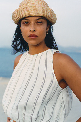 By Anthropologie Sleeveless Linen Bubble Tank | Anthropologie (US)