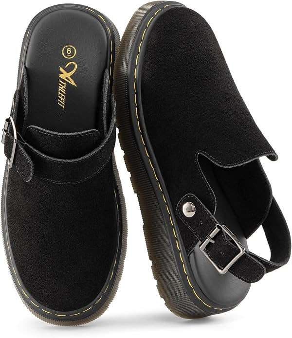 Athlefit Women's Slip On Suede Clogs with Back Strap | Amazon (US)