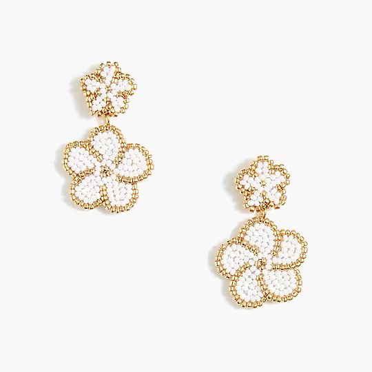 Beaded flower statement earrings | J.Crew Factory