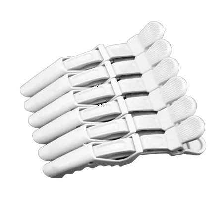 6PCS White Durable Wet or Dry Alligator Salon Croc Hair Styling Clips for Women Wide Teeth Sectionin | Walmart (US)