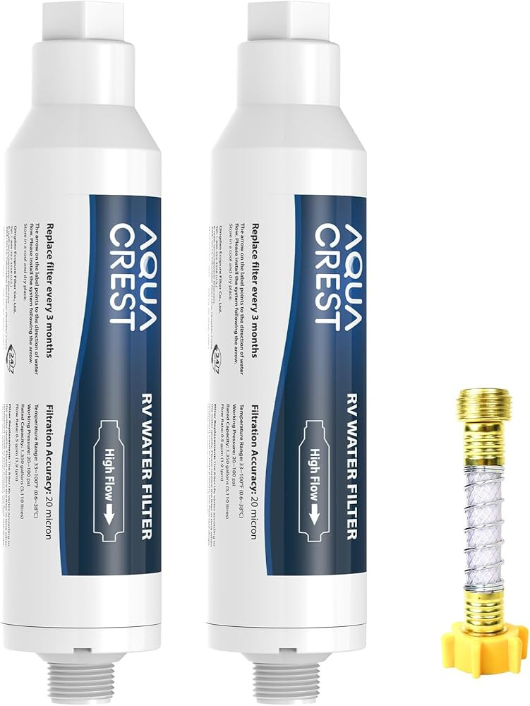 AQUA CREST RV Inline Hose Water Filter, Garden and Camper, NSF Certified, Greatly Reduces Chlorin... | Amazon (US)