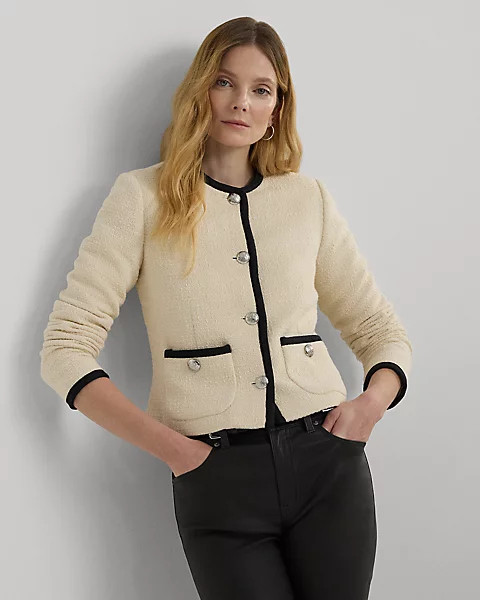 Giacca in bouclé bicolore taglio corto | Ralph Lauren (IT)