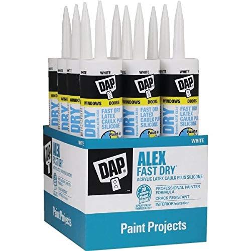 10.1 oz Dap 18425 White Alex Plus Fast Dry All Purpose Acrylic Latex Caulk Pack of 12 | Amazon (US)