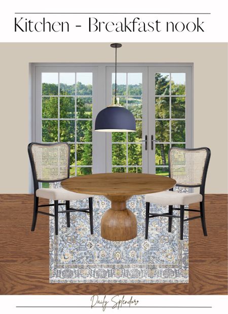 Breakfast nook design 
Kitchen table and chairs 
Pendant light 
Kitchen pendant 
Kitchen design 

#LTKstyletip #LTKhome #LTKfamily
