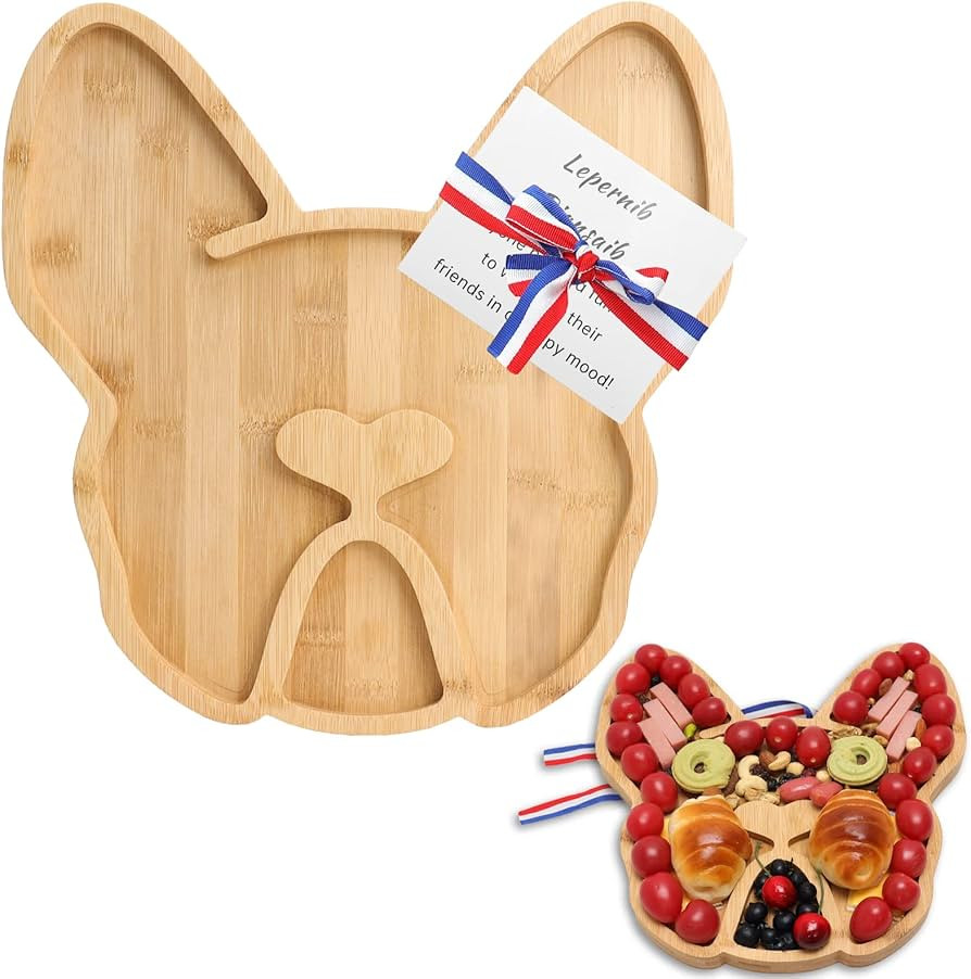 French Bulldog Cheese Board, 12" inch Frenchie Charcuterie Boards Extra Large Bamboo Funny Servin... | Amazon (US)