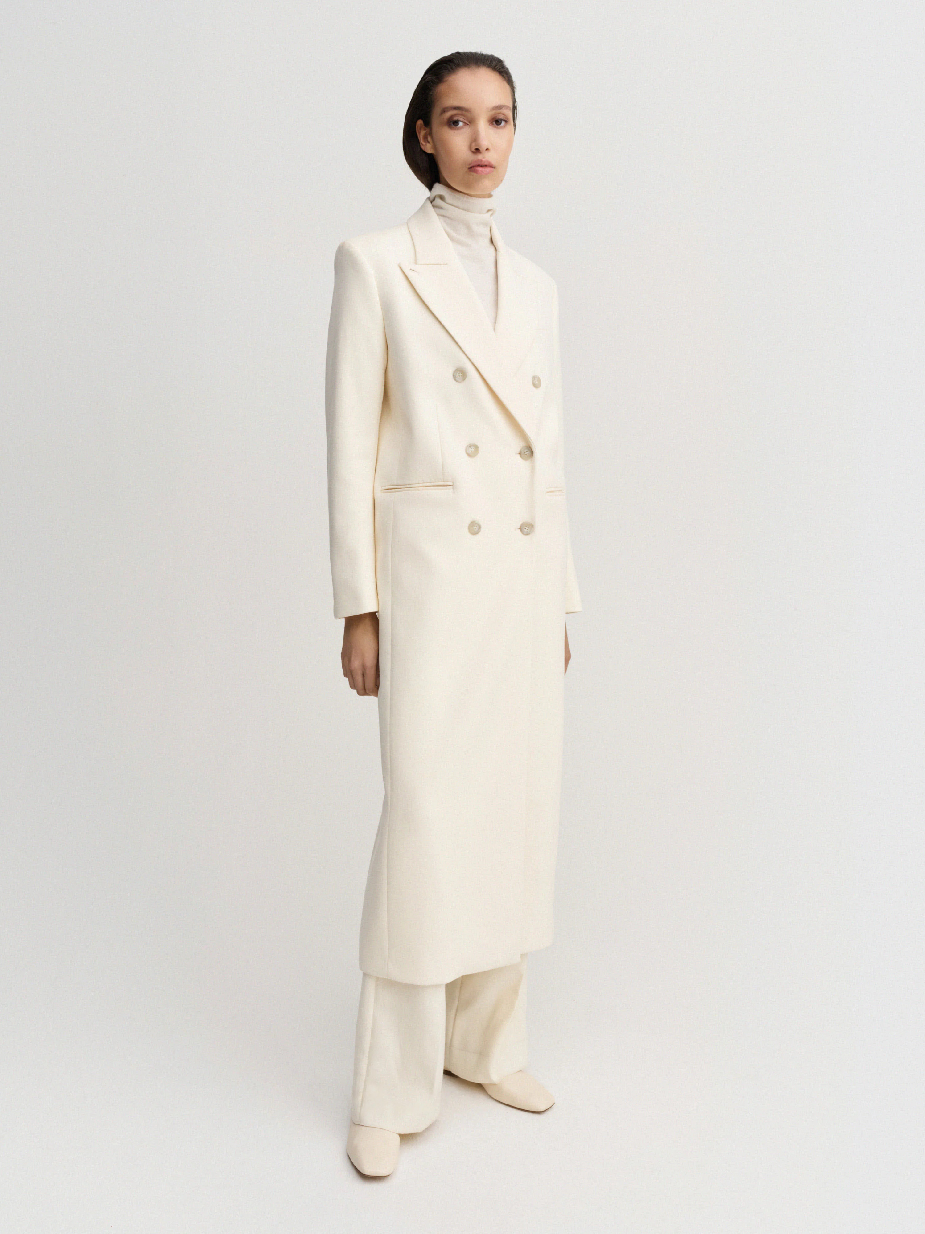 Margot Long Tailored Blazer, cream | Almada Label