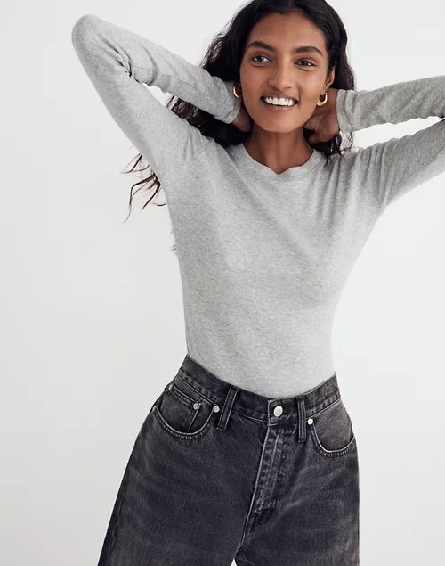 Fine Ribbed Crewneck Long-Sleeve Tee | Madewell