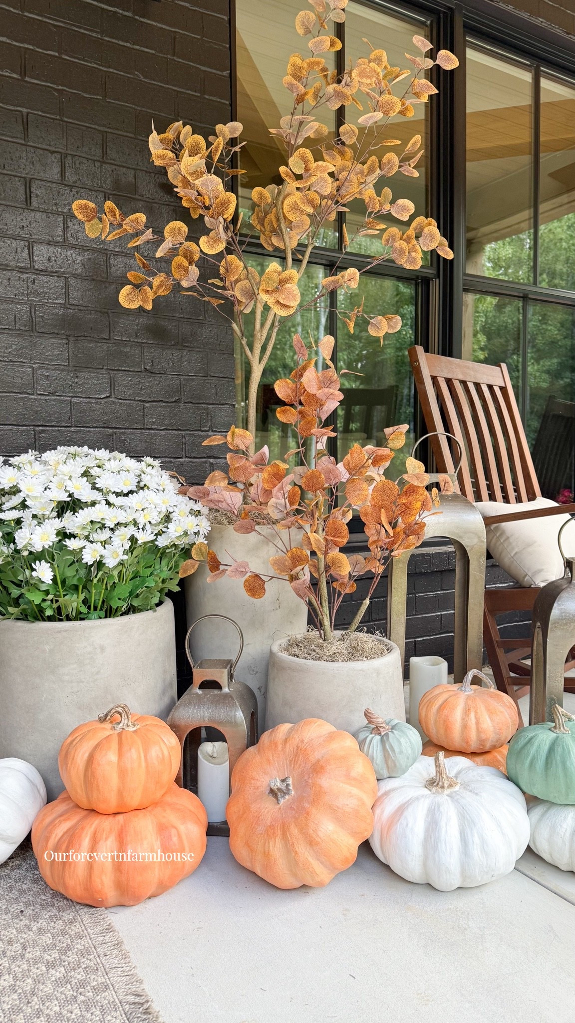 This was my fall porch last year… and the best part? I can bring ALL of it right back out again this year.

My secret to an easy fall porch? Decor I can pack away and use year after year.
I brought back my Autumn Eucalyptus Trees and fall wreaths from last year and paired them with faux mums and pumpkins. No watering, no replacing sad mums halfway through the season, and no starting from scratch every fall. 🙌

They still look just as beautiful a year later, and I love that I can completely transform the porch with things I already have.

#LTKSeasonal #LTKHome