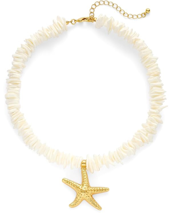Puka Shell Necklace for Women Starfish Fish Statement Pendant Necklace Boho Summer Beach Choker N... | Amazon (US)