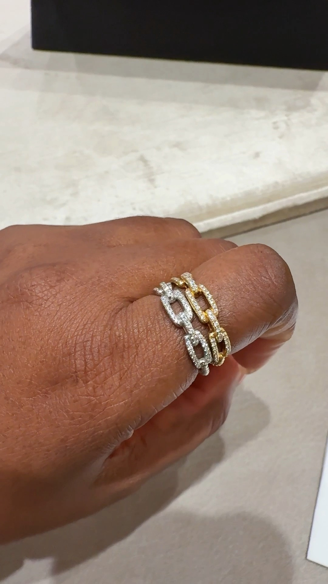 The kind of ring that instantly makes your stack look expensive ✨ Obsessed with the chain link detail mixed with the diamonds… such a good everyday luxury piece. Perfect for dressing up your basics or adding a little extra sparkle to your everyday looks 🤍

#LTKMothersDay #LTKWedding #LTKBeauty