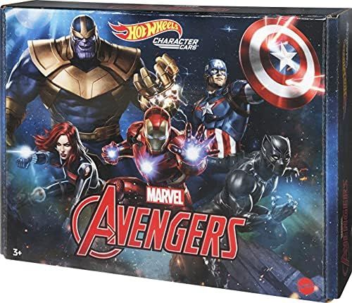 Hot Wheels MARVEL Character Cars 5-Pack of 1:64 Scale Vehicles, Includes Captain America, Black Pant | Amazon (US)
