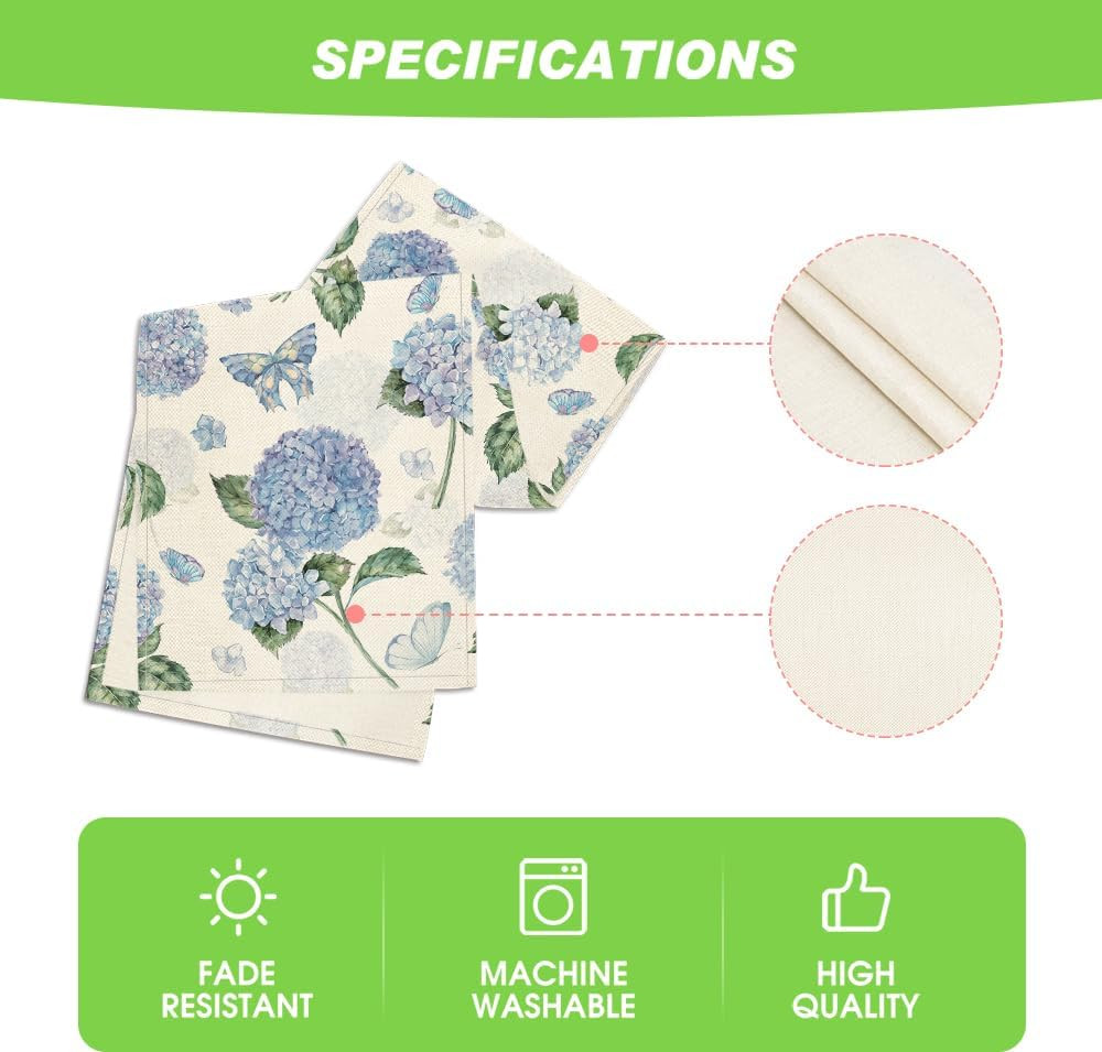 Artoid Mode Hydrangea Butterfly Summer Table Runner, Seasonal Spring Holiday Kitchen Dining Table... | Amazon (US)