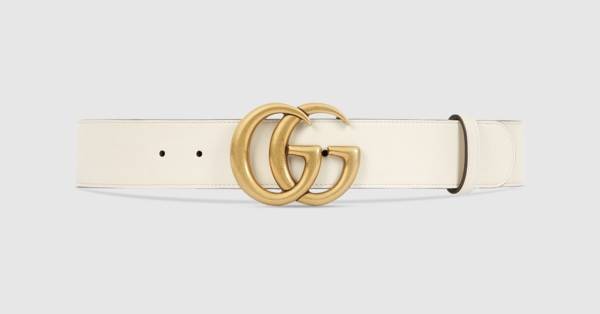 Leather belt with Double G buckle | Gucci (US)