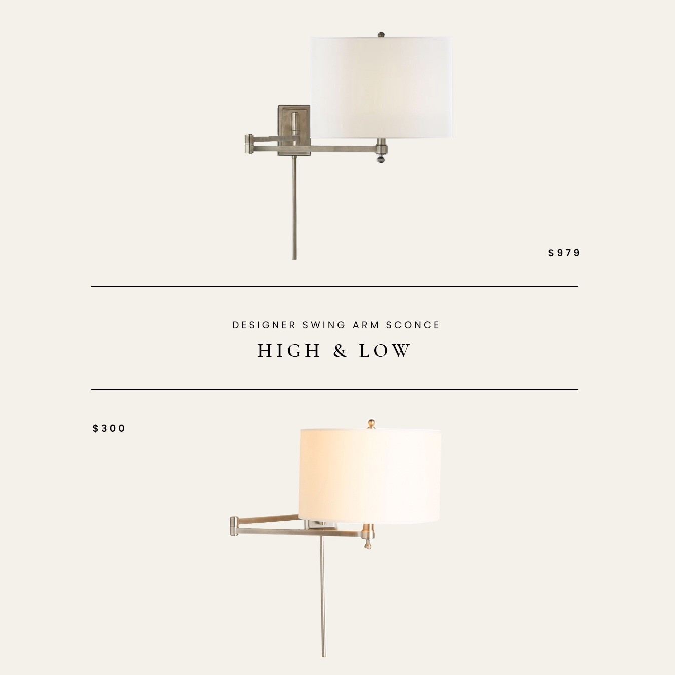 High / Low: Hudson Swing Arm Sconce by Designer Thomas O’Brien 

#LTKHome