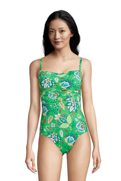 Women's Chlorine Resistant Tummy Control Sweetheart One Piece Swimsuit with Adjustable Straps | Lands' End (US)