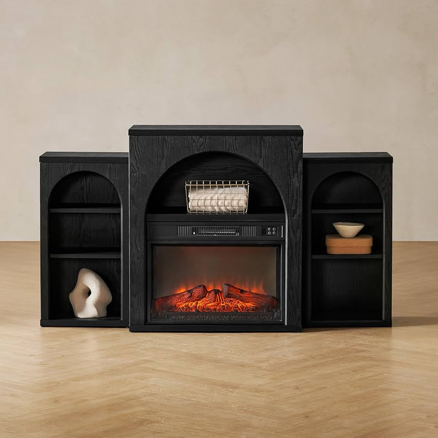 mopio Blake Electric Fireplace Mantel TV Stand - 60 Inch TV Stand with Arched Fireplace Mantel & ... | Amazon (US)