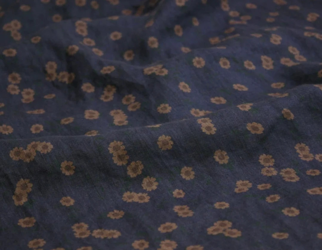 Print floral linen fabric by the yard | Etsy (US)