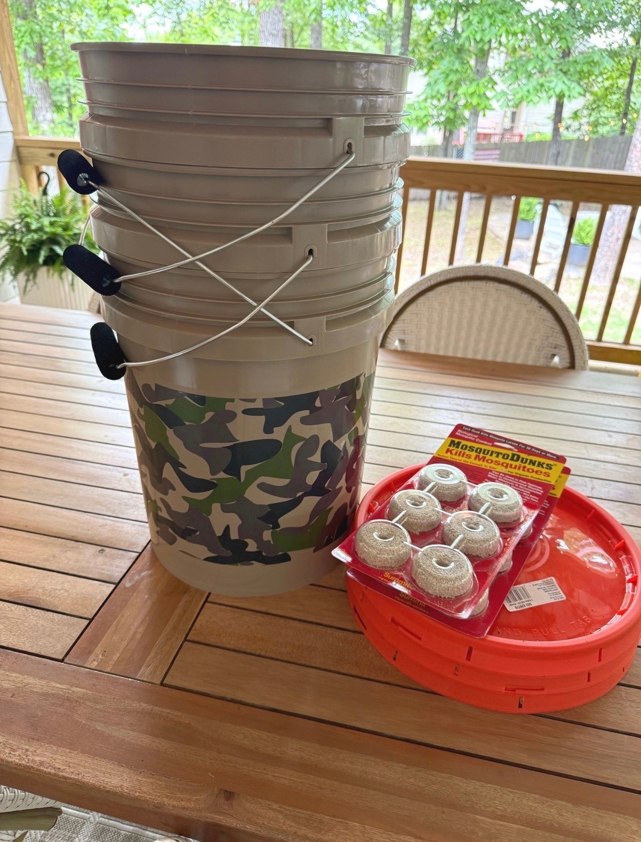 I refresh our mosquito dunk buckets every 3-4 weeks. Here is what I do when I refresh the buckets:
For each 5 gallon bucket.
1. Pour out half of the current liquid in the bucket. 
2. Ads a handful of fresh weeds, leaves, etc.
3. Add 1/2 of a mosquito dunk.
4. Fill the bucket with fresh water until 2/3 full.
5. Put the lid (with pre-drilled holes) back on (if using a  lid).
You’re done for another 3-4 weeks!

#LTKSeasonal #LTKHome #LTKmomlife