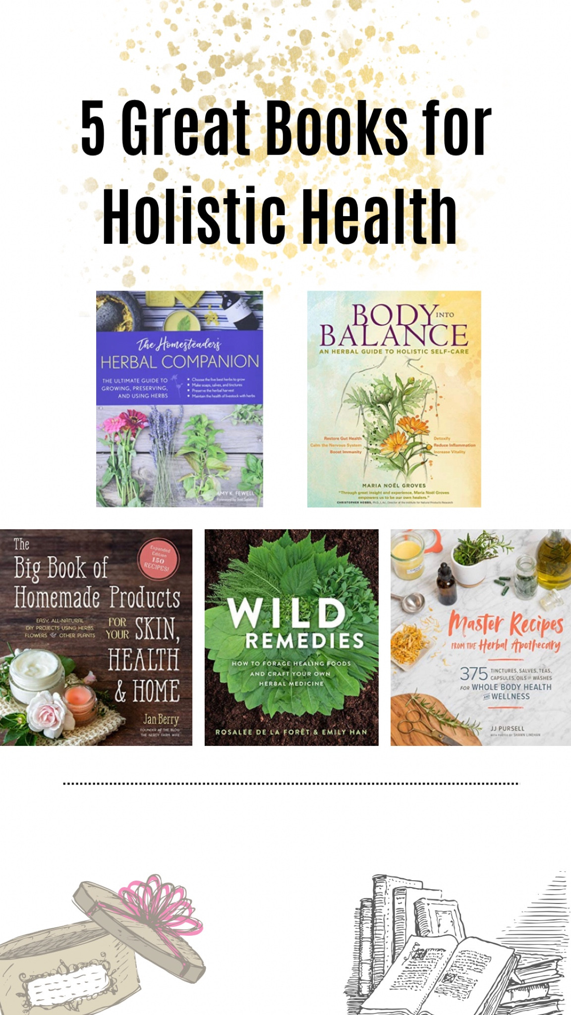 Spent some time at the book store the other day + here’s my top 5 picks📚🌱 The best books and guides for holistic health, homemade remedies, natural health and herbal health💫 If you’re into natural clean living + self care these books are wonderful for you👏🏻  Linking all of these on my Liketoknowit page. 

🏷 holistic living, homesteaders, natural remedies, apothecary, herbalist 