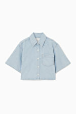 CROPPED SHORT-SLEEVED DENIM SHIRT | COS (US)