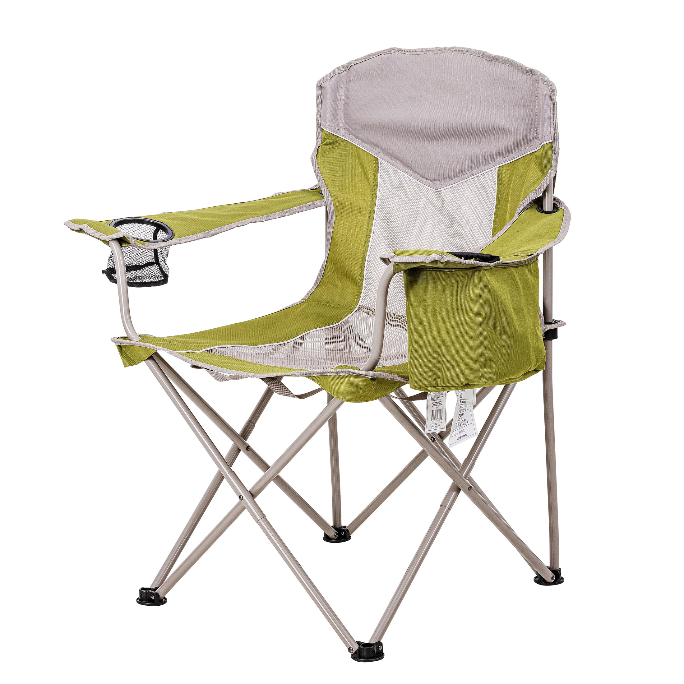 Ozark Trail Adult Oversized Mesh Camp Chair with Cooler, Green & Gray | Walmart (US)