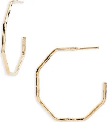 Argento Vivo Small Hammered Geo Hoop Earrings | Nordstrom Rack
