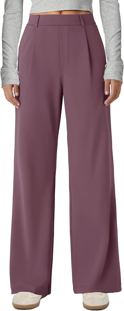 Gracyoga Wide Leg Pants for Women Stretchy Pull On Work Pants High Waisted Business Casual Trouse... | Amazon (US)