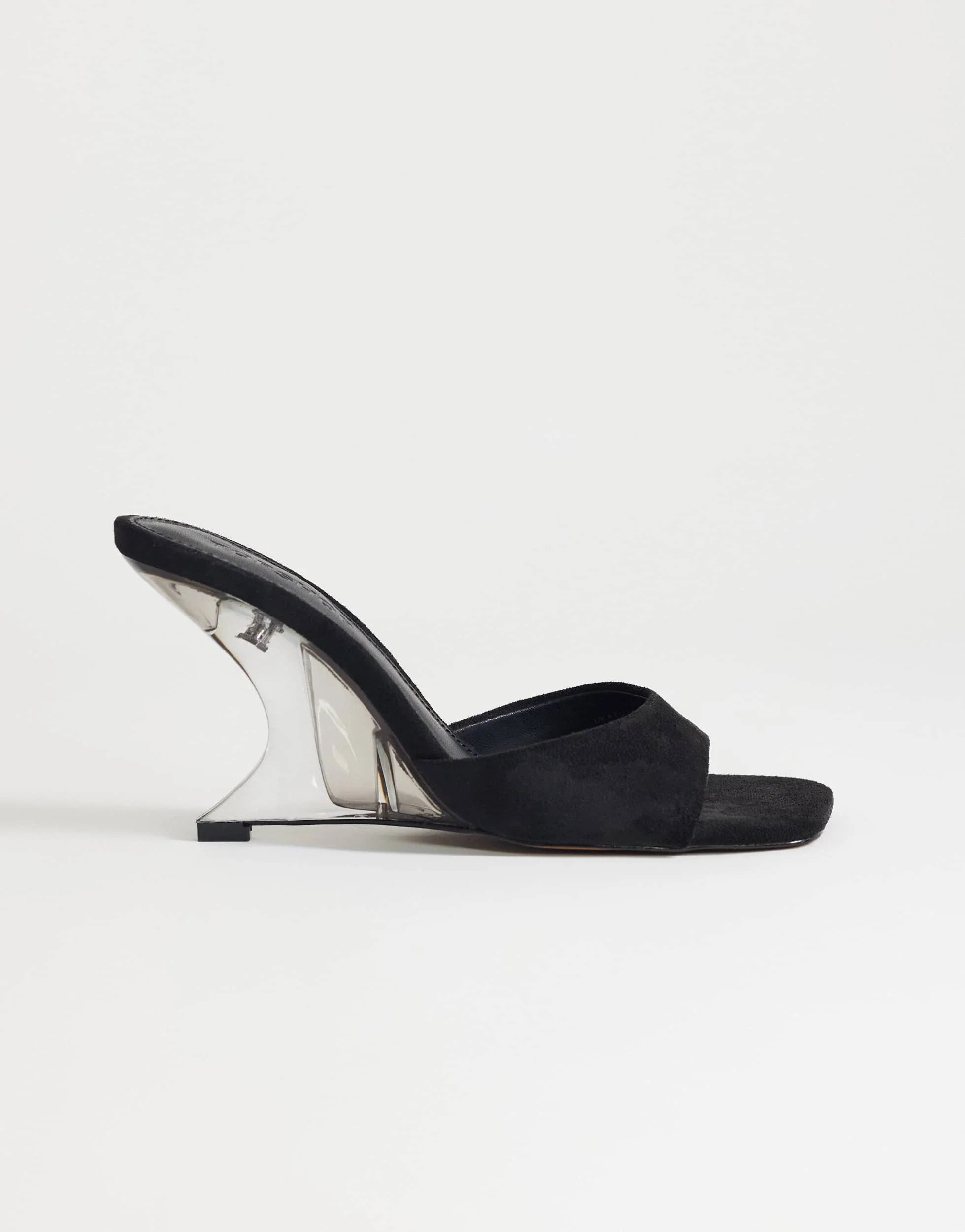 Topshop Esme Mule mit transparentem Keilabsatz in Schwarz | Topshop (UK, DE, FR)