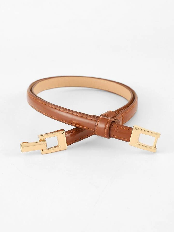 1pc Stitch Detail Symmetrical Buckle Belt | SHEIN
