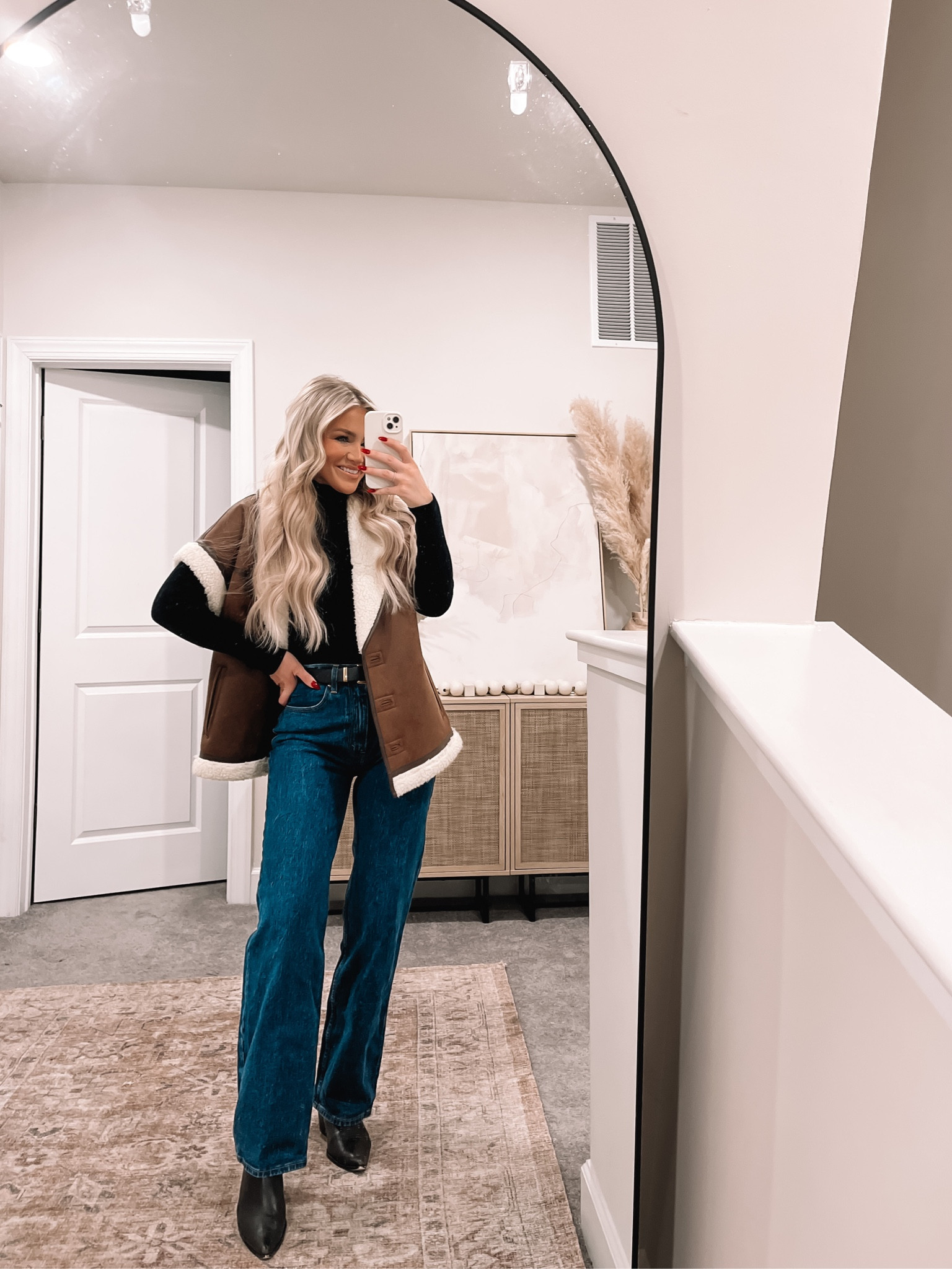 Winter ootd for a cold day! Love these jeans- been wearing on absolute repeat. Wearing size 27 and a small in the turtleneck. 

#LTKstyletip #LTKworkwear #LTKfindsunder100