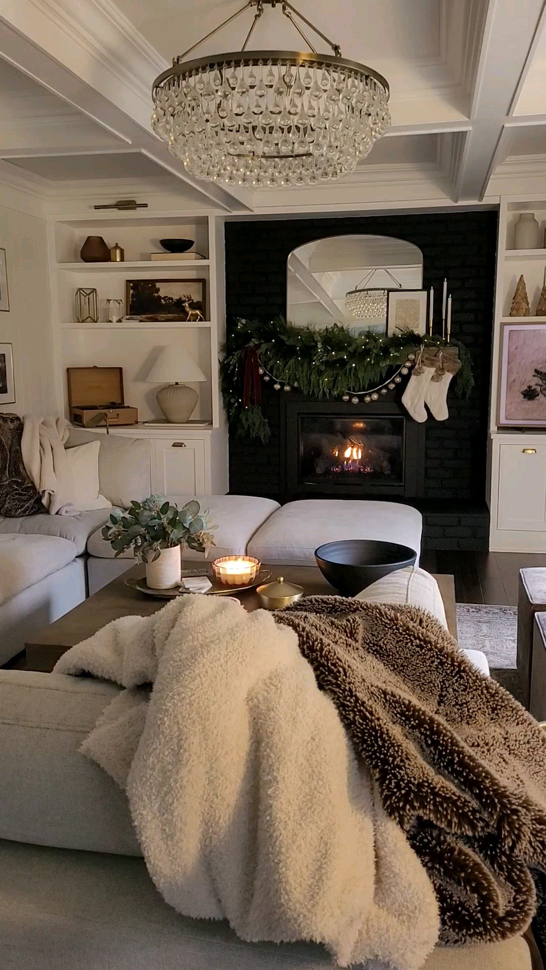 Cozy night in the family room by our holiday mantle, the best smelling viral Christmas candle, and softest throw blanket! Give me all the cozy vibes this holiday season!

#LTKHoliday #LTKHome #LTKWatchNow