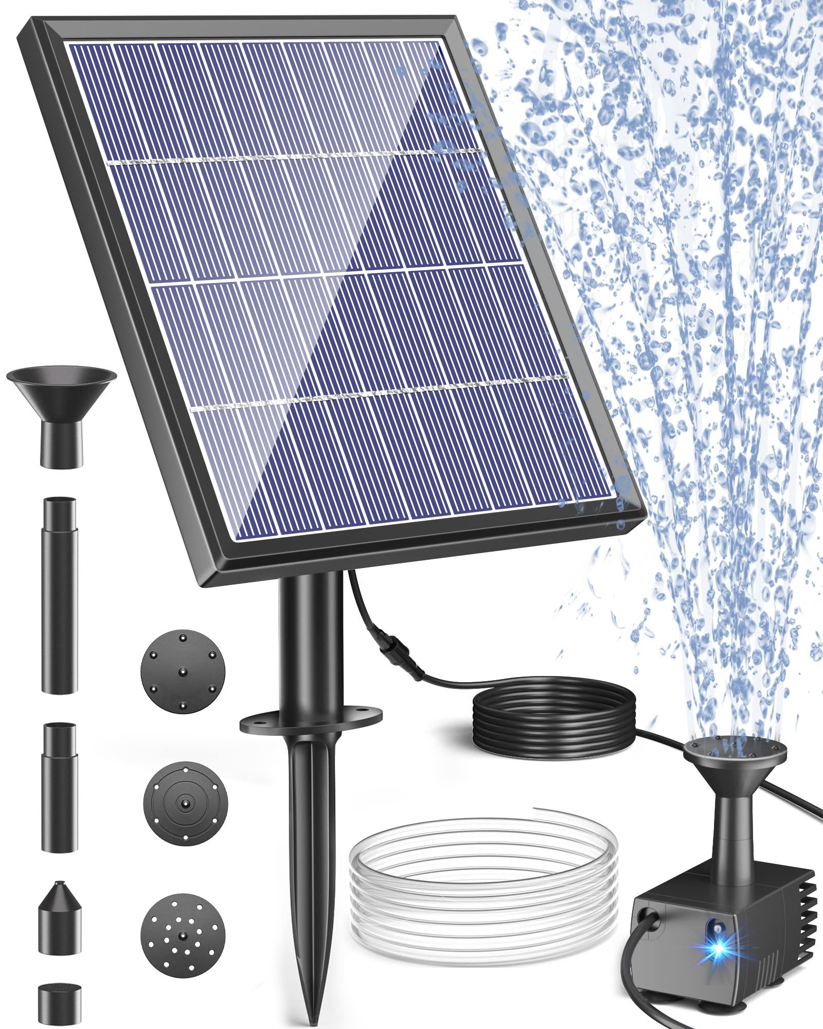 Biling Solar Fountain for Bird Bath with Water Pump Kit, 4.5 W 48 GPH Solar Water Pump with 4ft T... | Amazon (US)