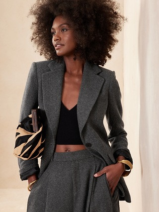 Sculpted Herringbone Blazer | Banana Republic (US)